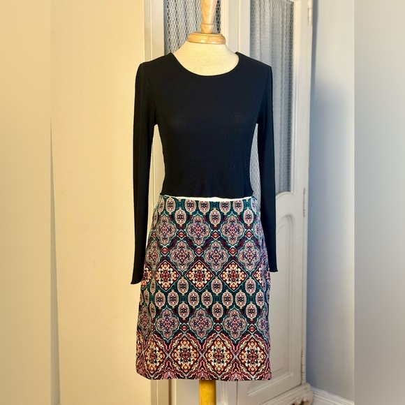 LOFT Dresses & Skirts - Loft Boho Kaleidoscope Psychedelic Print on Cotton Corduroy A-Line Mini Skirt